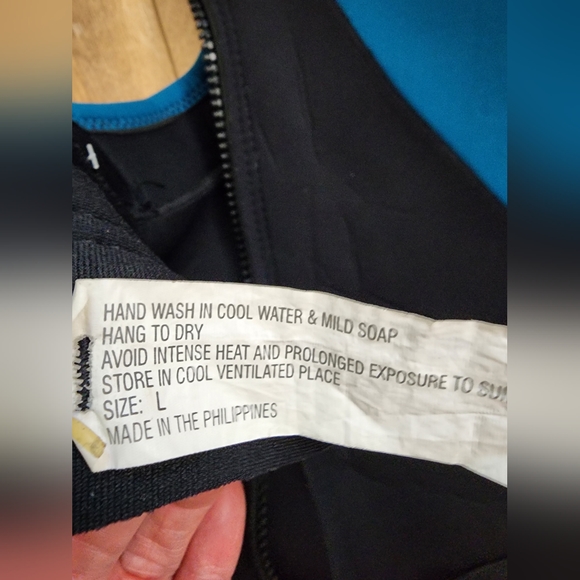 COMP Scuba Wet Suit Size Men's L Shorty Dive Diving Snorkel BLACK BLUE - Picture 5 of 5